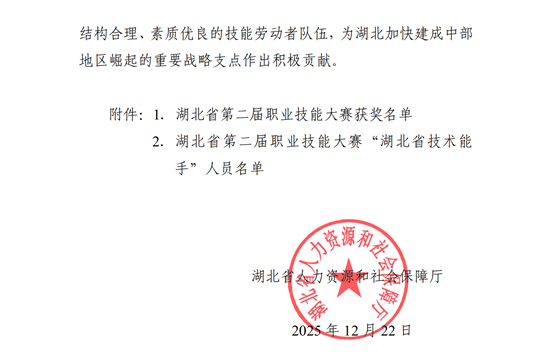 关于公布湖北省第二届职业技能大赛获奖名单的通知_02